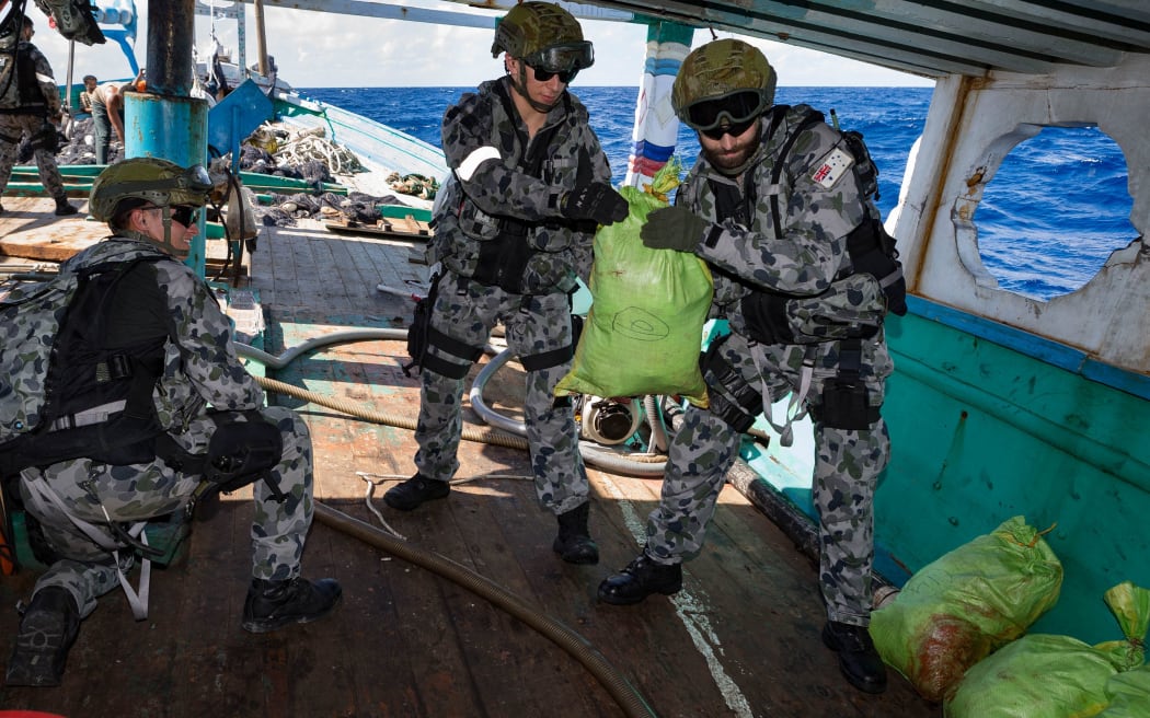 A Royal Australian Navy boarding party seized 250 kilograms of heroin from a ship off the coast of Tanzania on Wednesday.