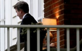 Supreme Court nominee Brett Kavanaugh leaves his home after being confirmed by the US Senate
