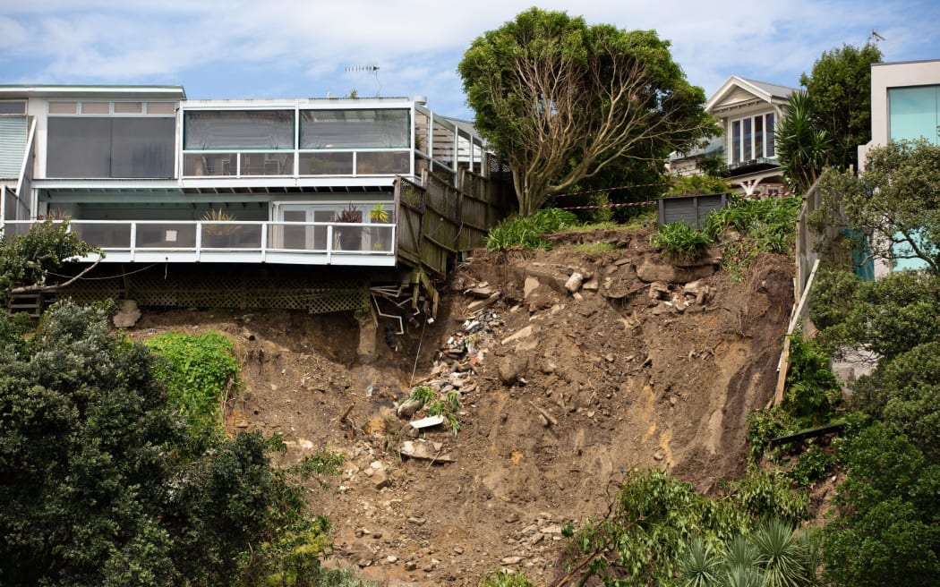 Cliffside slipping was a feature of Auckland's anniversary weekend rains.