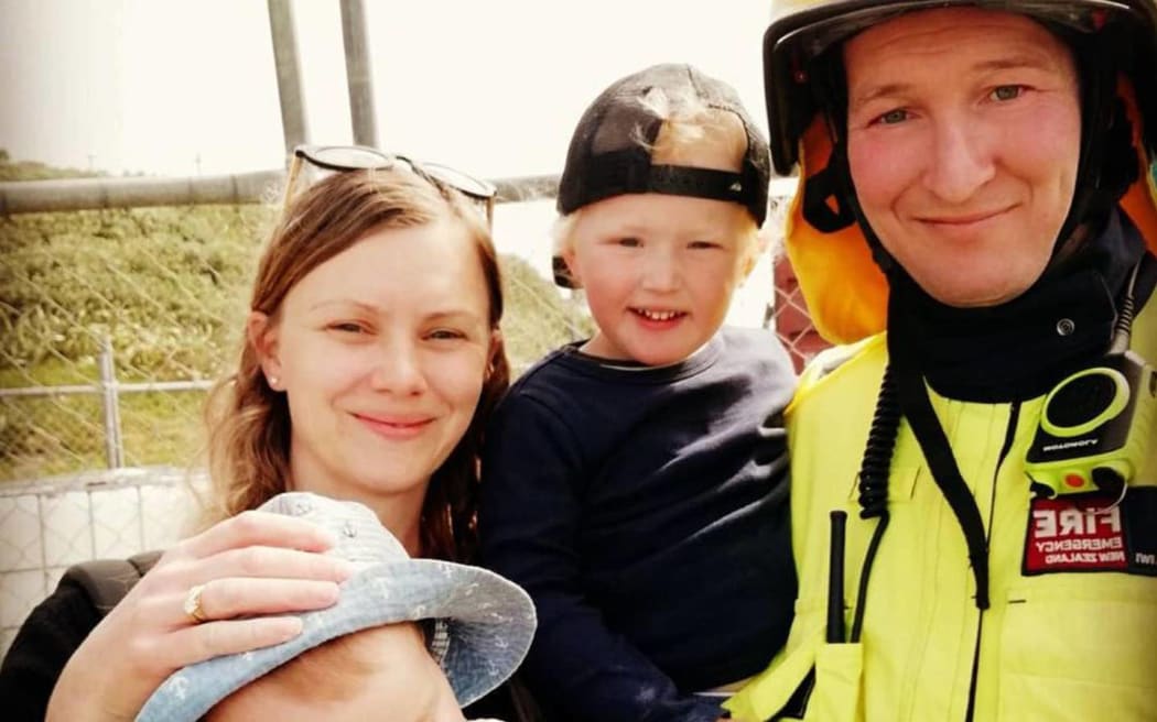 Volunteer firefighter Craig Stevens is survived by his wife Lucy and his two children Kauri, 6, and Tai, 4.