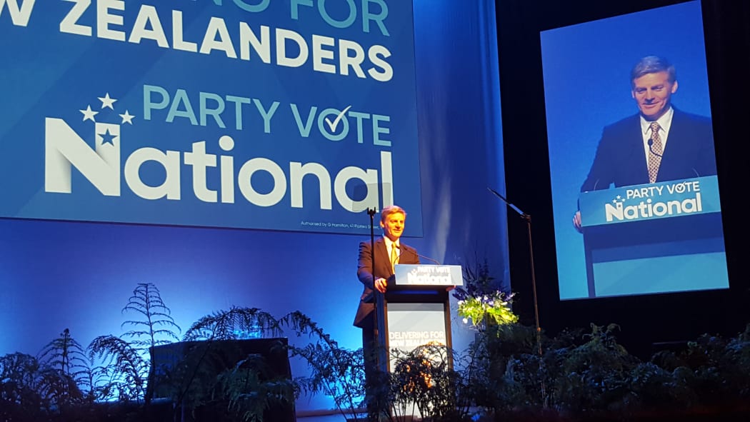 Bill English speaking at the National Party Conference in Wellington.