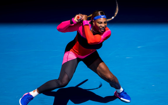 MELBOURNE, VIC - FEBRUARY 12: Serena Williams of the United States returns the ball during round 3 of the Australian Open 2021, on February 12, 2020, at Melbourne Park in Melbourne, Australia.  (Photo by Jason Heidrich / Icon Sportswire)