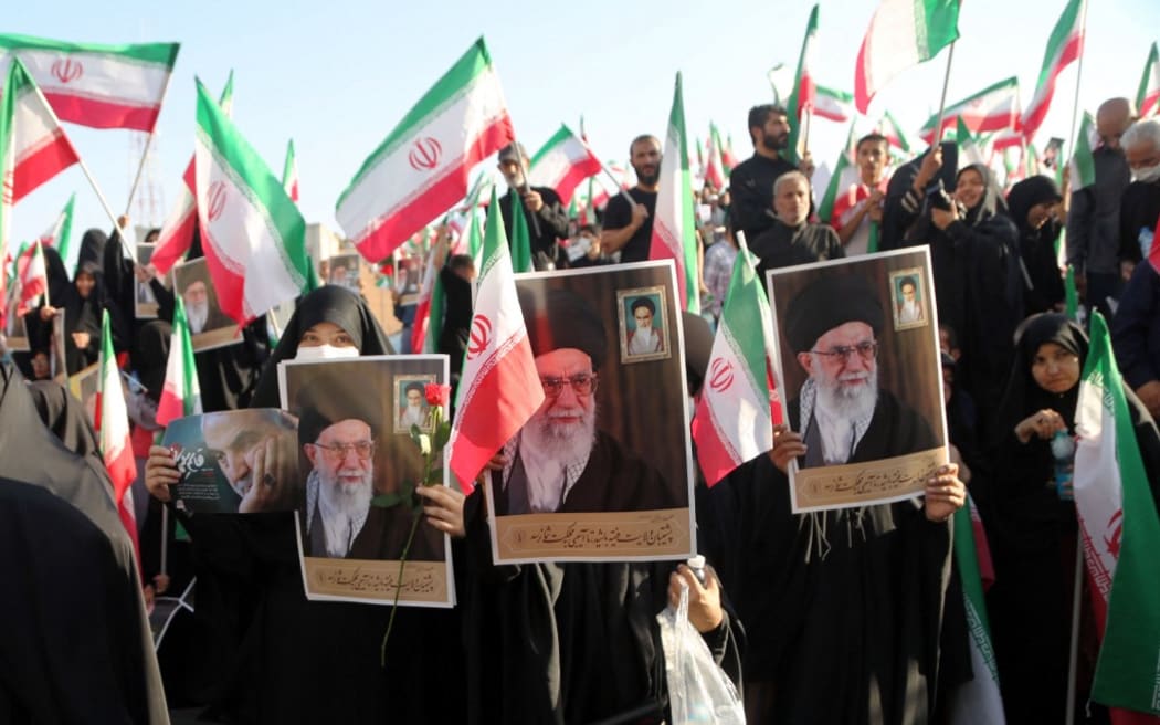 TEHRAN, IRAN - SEPTEMBER 25: People stage a rally in Tehran to 