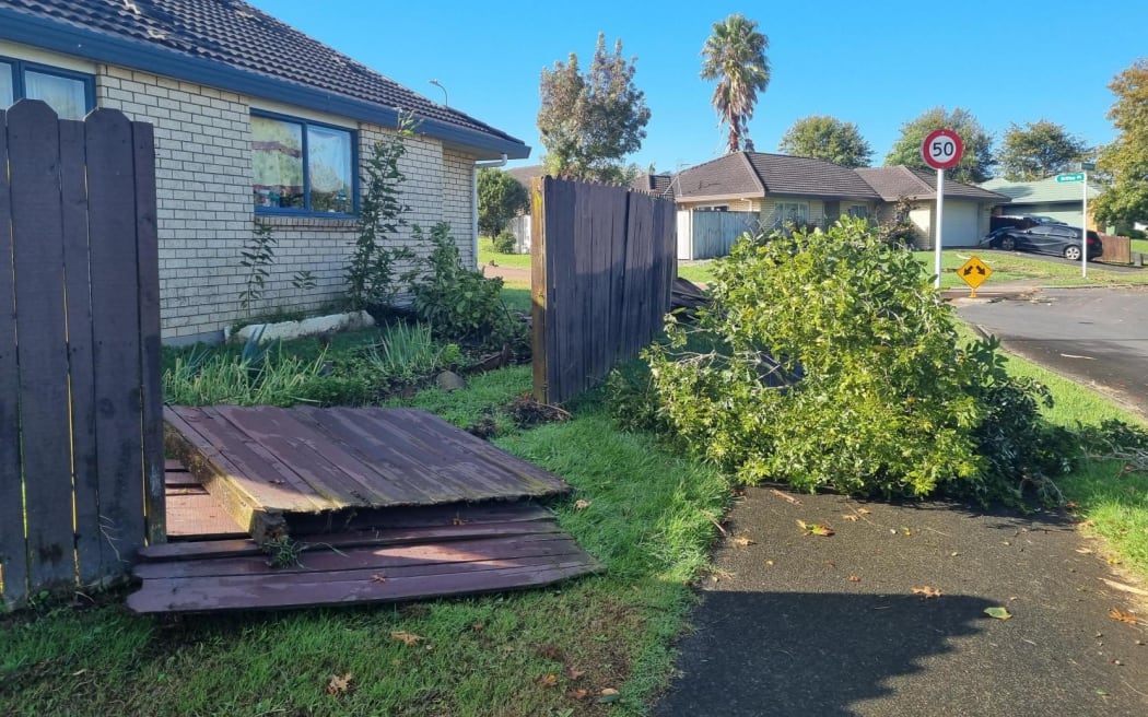 Properties are damaged and trees are down following a tornado that ripped through Auckland's East Tamaki on 9 April.