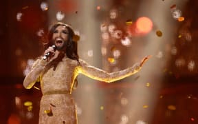 Conchita Wurst of Austria performs "Rise Like A Phoenix" after winning the Eurovision Song Contest.