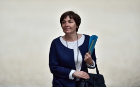 Newly appointed French Overseas Minister Annick Girardin leaves the Elysee presidential palace in Paris on May 18, 2017, after the first weekly cabinet meeting of the new government.