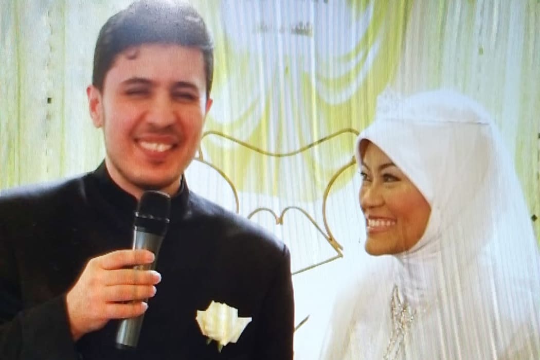 Zekeriya and Hamimah on their wedding day in 2008. Hamimah says, "We've lost our imam, our leader, our entertainer, our very very handyman, our favourite chef."