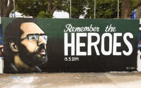 Auckland graffiti artist Paul X Walsh's Remember The Heroes mural in Avondale.
