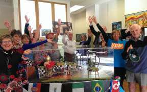 Hundertwasser supporters elated at referendum results.
