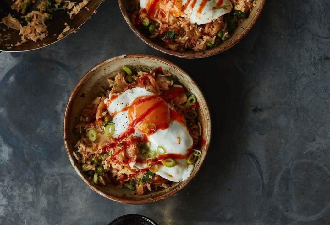 Kimchi Fried Rice with a Fried Egg by Kylee Newton