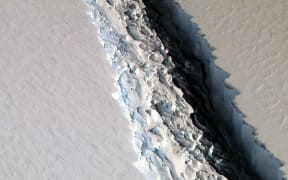 NASA's IceBridge mission photographed a massive rift in the Antarctic Peninsula's Larsen C ice shelf in 2016.