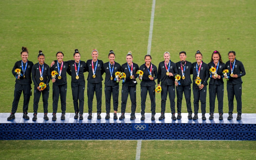 Gold Medal Winners New Zealand. Women's Gold Medal Match at the Rugby Sevens, Tokyo Stadium,  Tokyo, Japan, Tokyo 2020 Olympic Games. Saturday 31 July 2021.