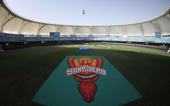 Dubai International Stadium is preparing for the IPL game.