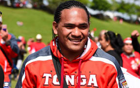 Tonga's Solomone Kata during the Tonga Fan Day in South Auckland.