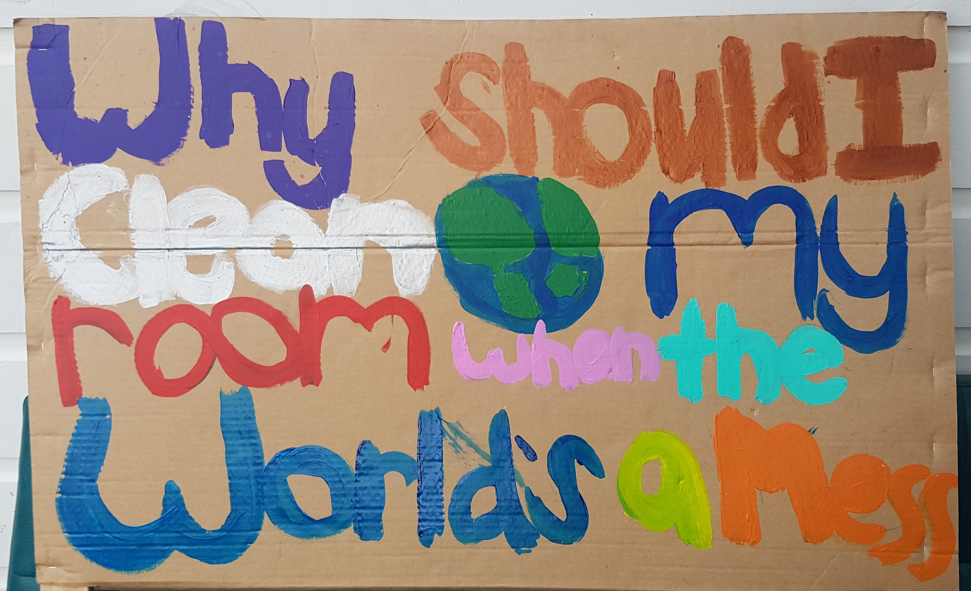 Protest sign for today's school strike for climate change