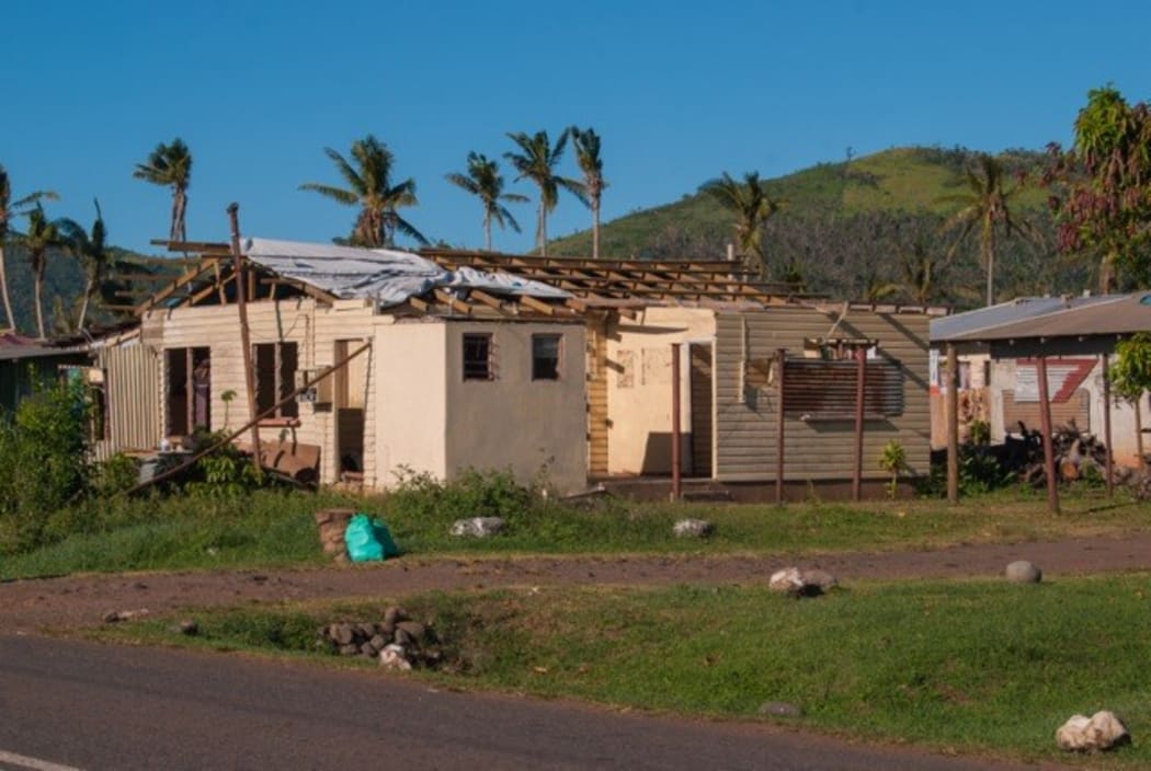 A house near Rakiraki damaged by Cyclone Winston.