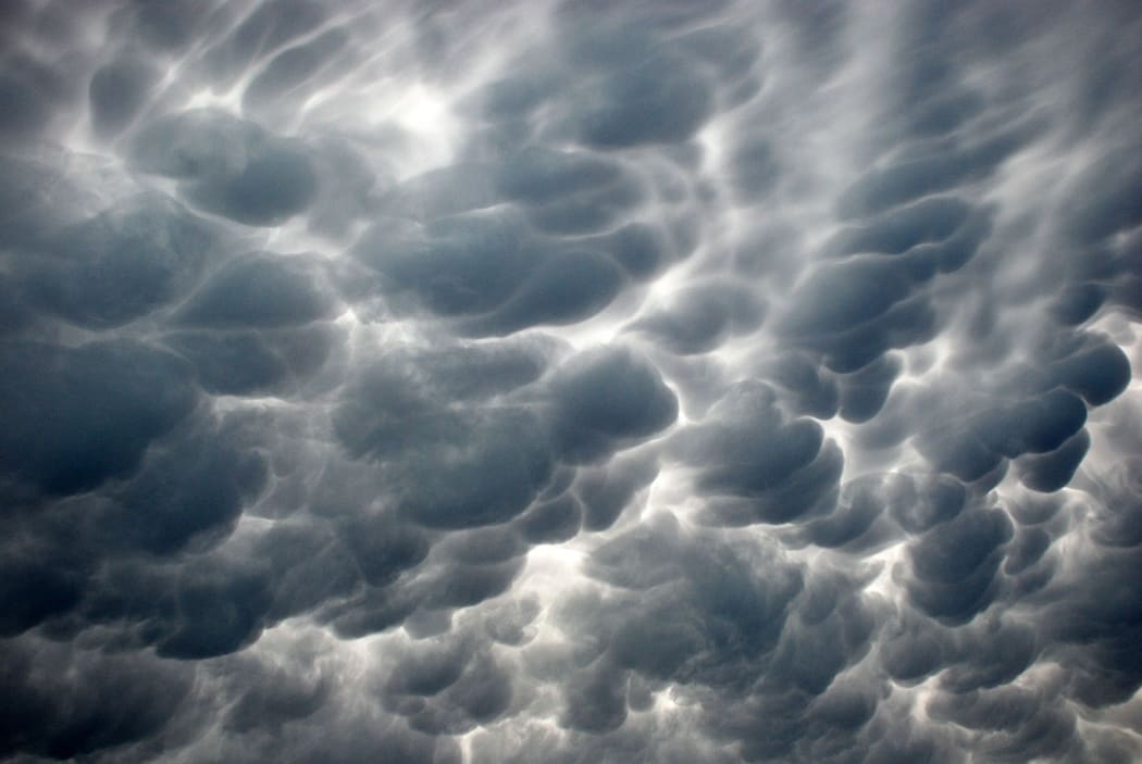 Mammatus clouds in San Antonio.