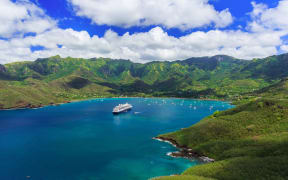 Nuku Hiva, Marquesas Islands. Bay of Nuku Hiva.