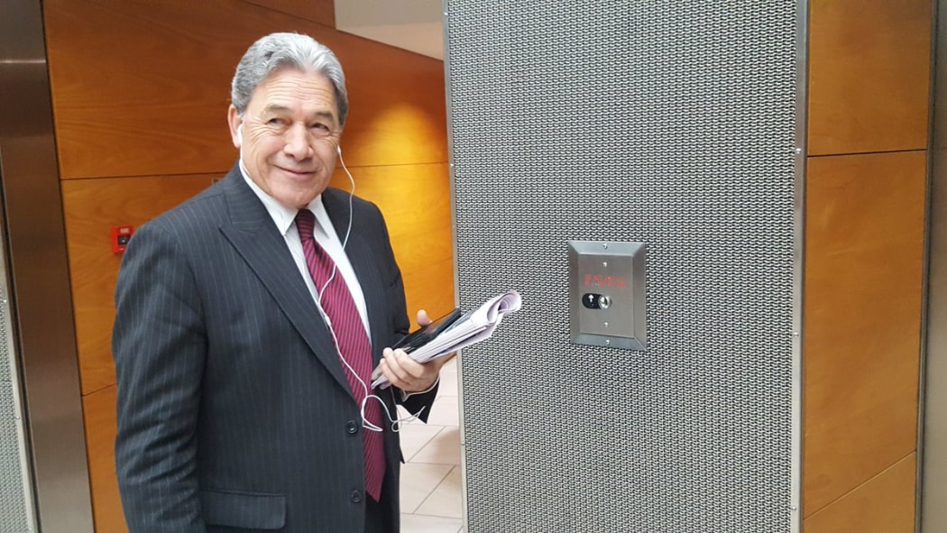 Winston Peters at Parliament before starting his day of meetings.