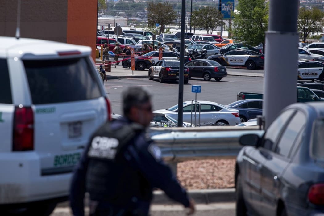 Law enforcement agencies respond to an active shooter at a Wal-Mart near Cielo Vista Mall in El Paso, Texas.