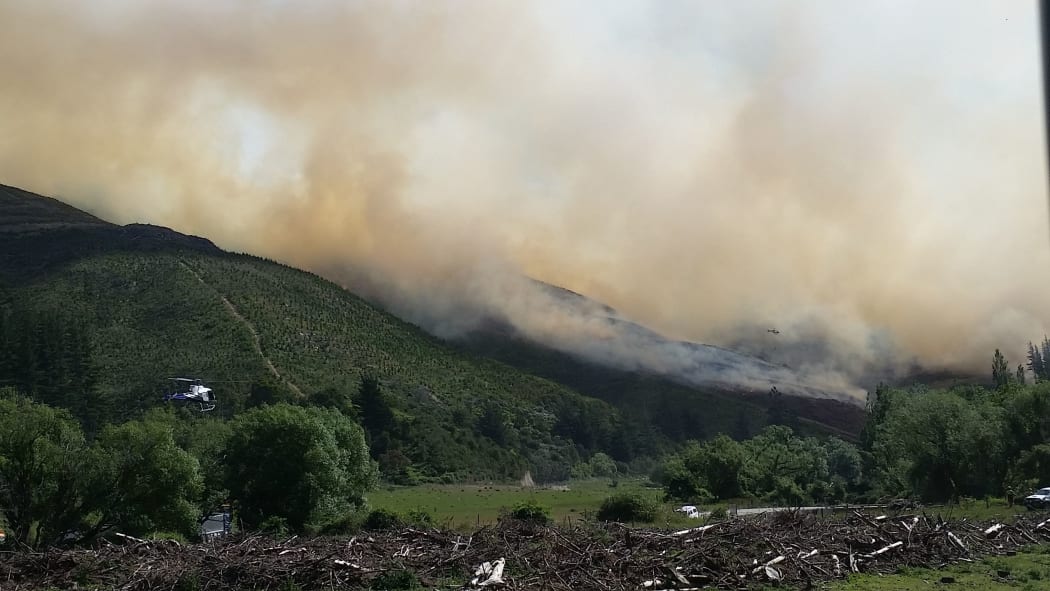 Nine helicopters were fighting the forest fire in the Waikakaho Valley by air on Wednesday 25 November 2015.