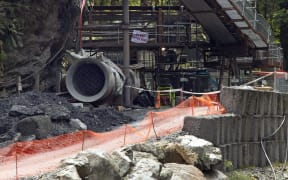The entrance to the Pike River coal mine on 21 November 2010.