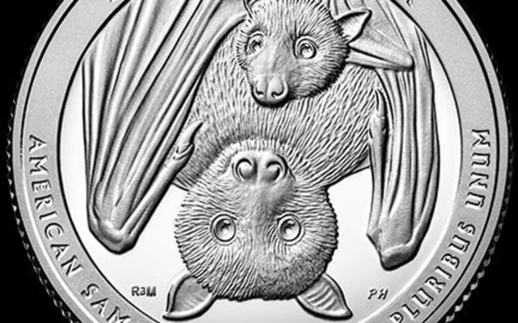 The new US coin with an image of a Samoan fruit bat.