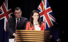 Finance Minister Grant Robertson and PM Jacinda Ardern unveiling the plan to help first-home buyers.