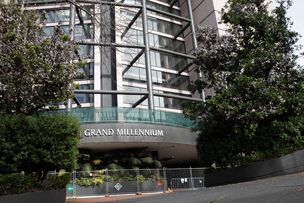The Grand Millennium Hotel, which is being used as a managed isolation facility, in Auckland CBD.