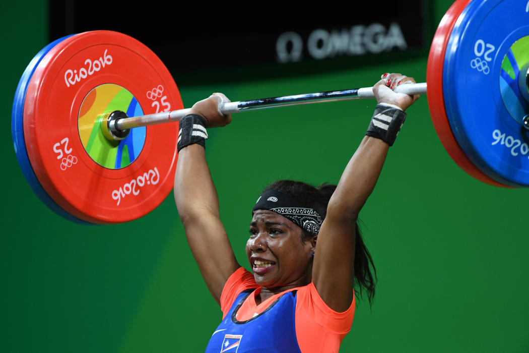 Marshall Islands' Mathlynn Sasser competing at the 2016 Rio Olympics.