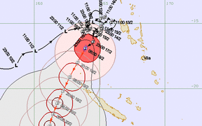 Tropical Cyclone Forecast Track Map Number 47 issued at 9:44 am VUT on Monday 18 February 2019.