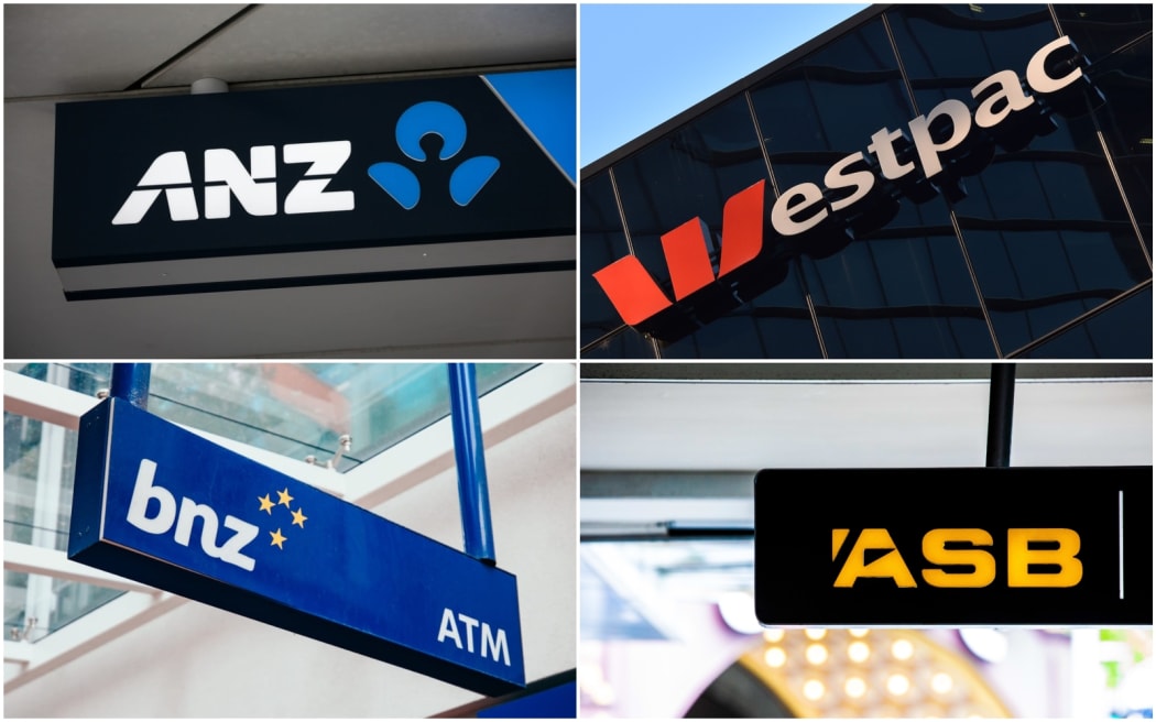 Logos for the four Australian-owned banks in New Zealand.