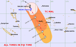 Tropical cyclone Mal threat map as at 6am Tuesday, 14 November.