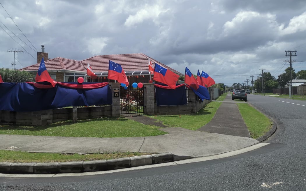 Toa Samoa fans gather to celebrate the team playing Australia in the Rugby League World Cup final on 20 November.