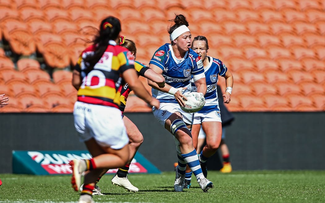Charmaine McMenamin of Auckland Storm during their Farah Palmer Cup semi-final win over Waikato, 2022.
