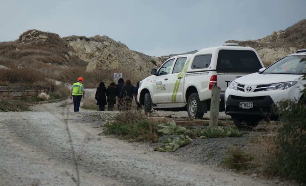 Family members arrived at the quarry on Tuesday.