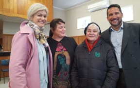 There was heavyweight support on hand for Debbie Ngarewa-Packer, second left, and Dr Lance O'Sullivan's pop-up clinic from the National Party's Whanganui candidate Harete Hipango and former Maori Party co-leader Dame Tariana Turia.