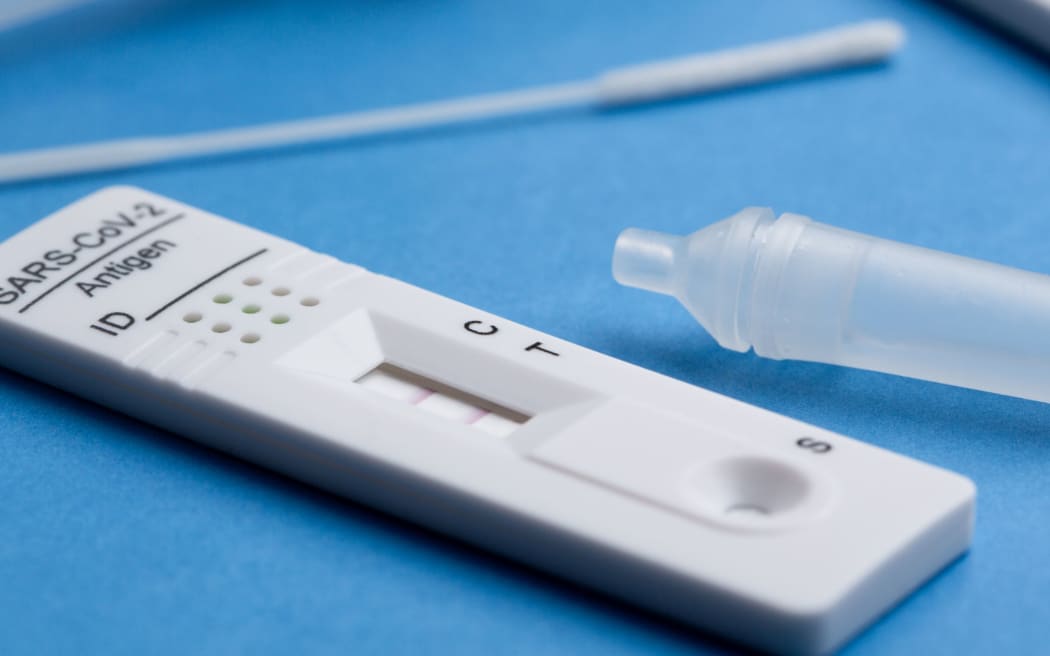 Express corona test. Positive covid antigen test.