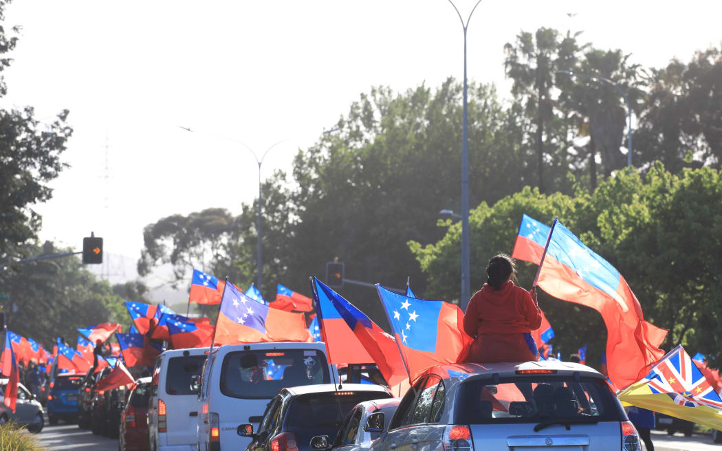 Toa Samoa supporters in Ōtara, early Sunday