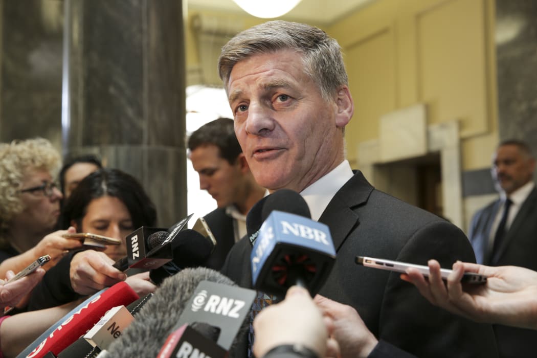 Bill English speaks to media before announcement