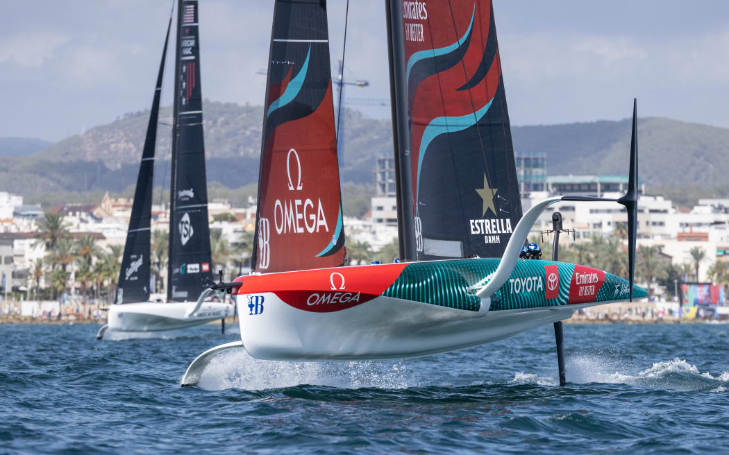 Team New Zealand sit first equal after day two at the America's Cup preliminary regatta in Spain.