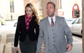 Former marketing manager for Megaupload Finn Batato and his wife Anastasia at court for an extradition hearing in Auckland in 2015.