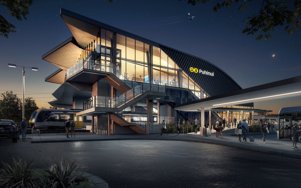 An artist's impression of how the new Puhinui Station Interchange would look.