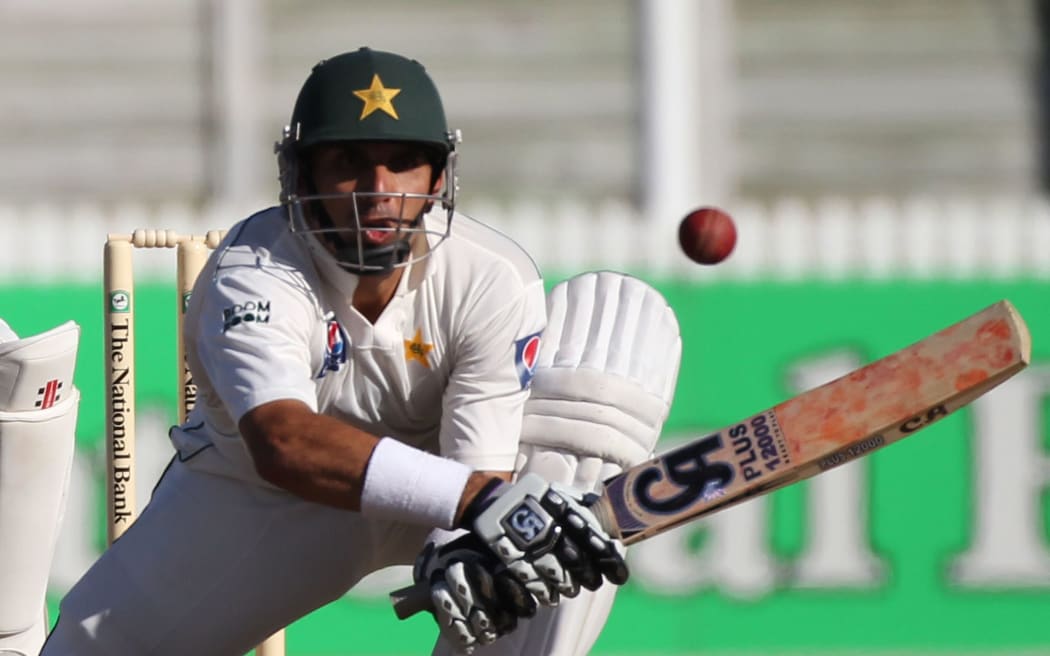 Pakistan's Misbah-ul-Haq batting.