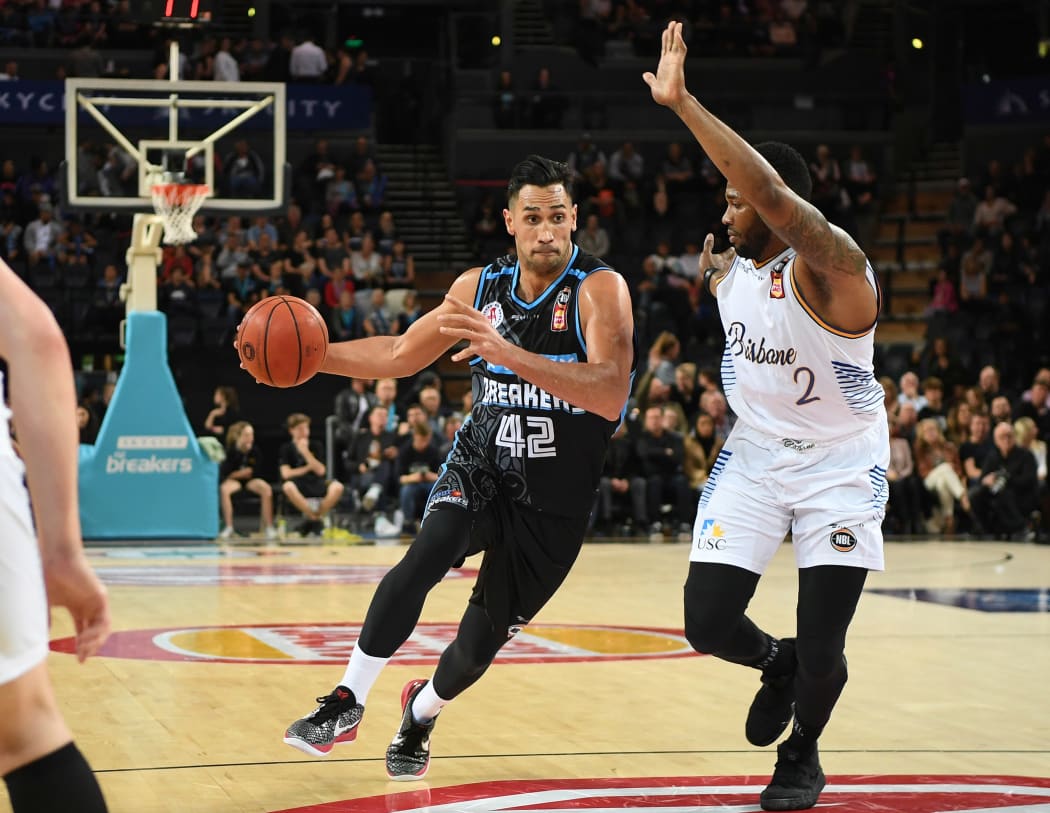 Guam international Tai Wesley in action for NZ Breakers.