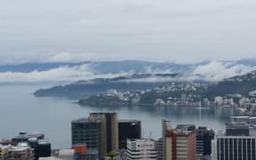 All the moisture from recent rainfall in Wellington left some eerie low cloud over the harbour.