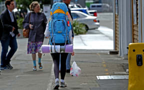 Backpacker in Wellington.