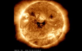 NASA's Solar Dynamics Observatory captured an image of the sun "smiling" in 193 angstrom light on 26 October.