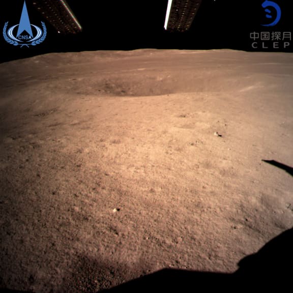 The image from the China National Space Administration shows the first image of the moon's far side taken by China's Chang'e-4 probe.
