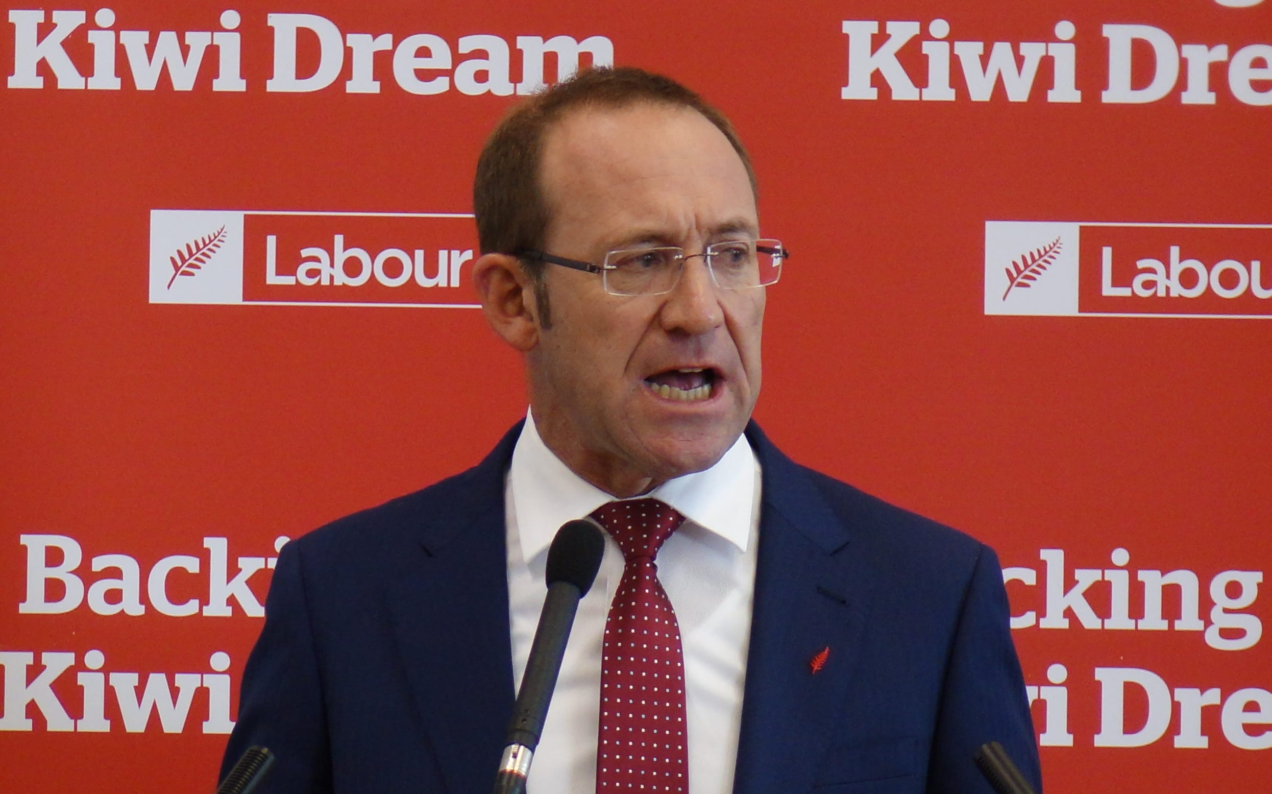 Andrew Little announces Labour's affordable housing policy in Auckland.